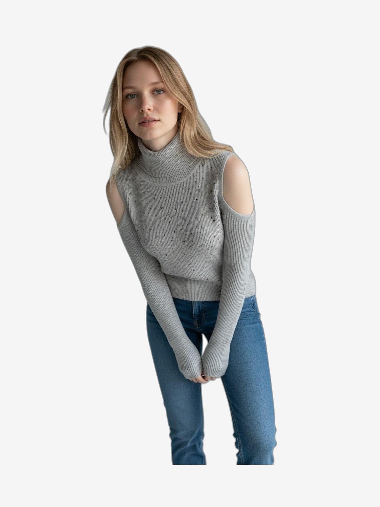 FRESH FLOWER Dolcevita Mujer Gris Cuello Alto