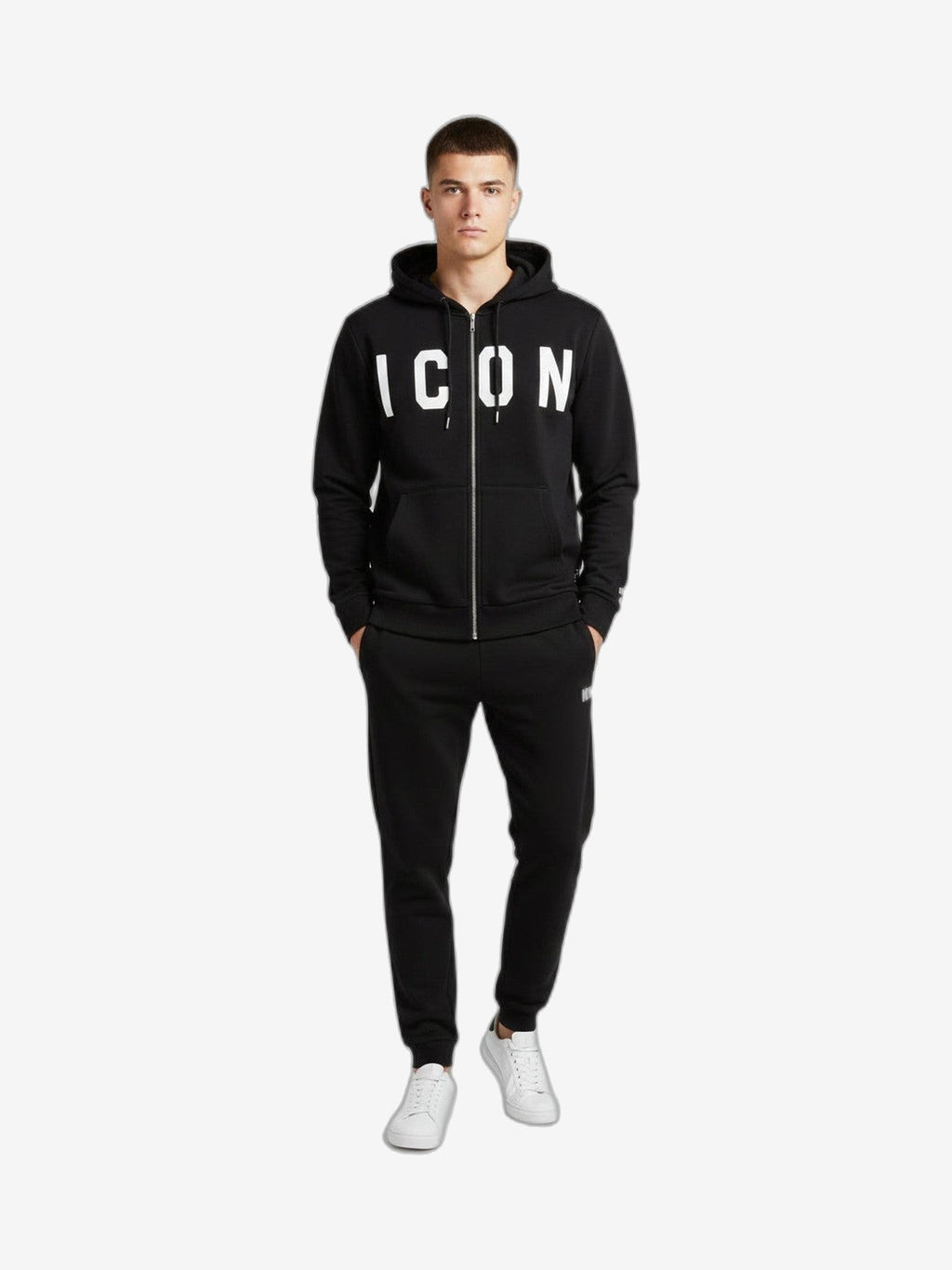 Veste ICON Homme Noir Coton Zip