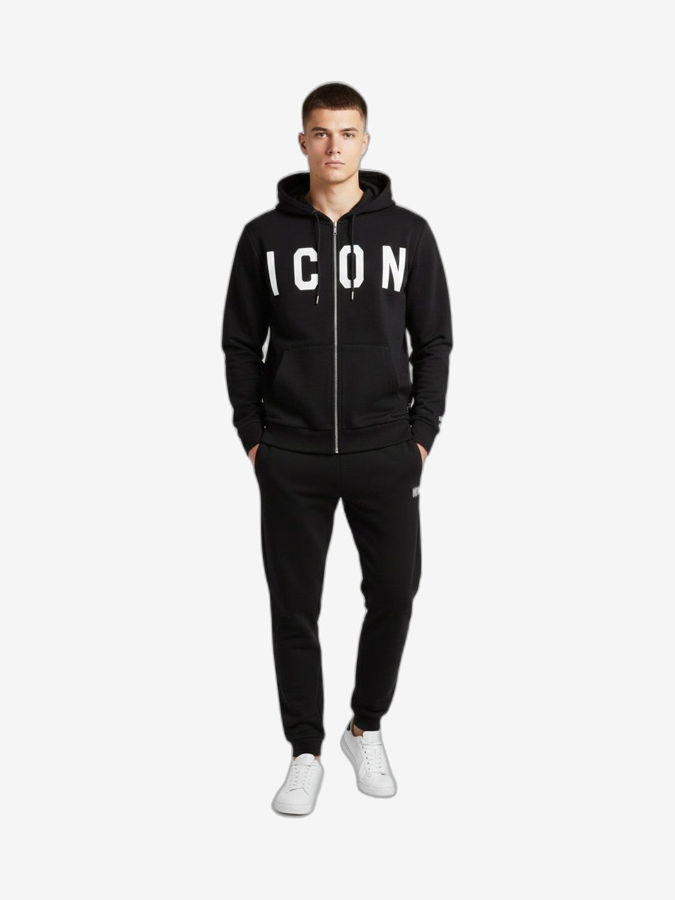 Veste ICON Homme Noir Coton Zip
