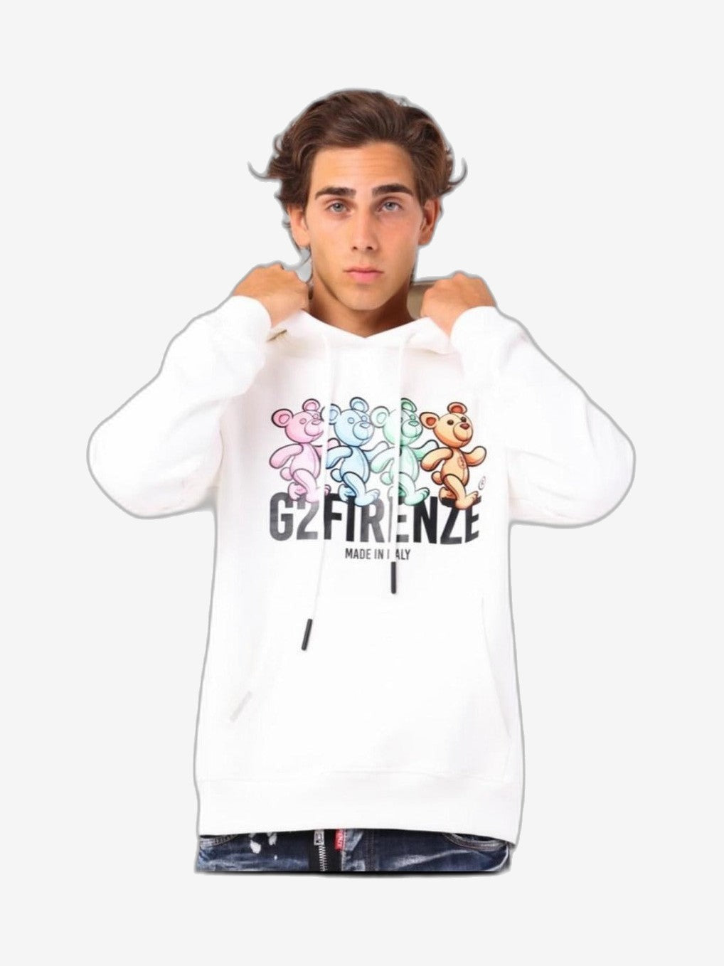 G2FIRENZE Sudadera Hombre Blanco Algodón