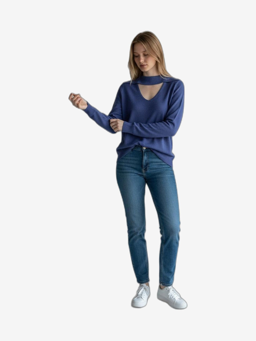 MARIUCCIA MILANO Girocollo Con Pistagna Donna Blu Cotone Girocollo