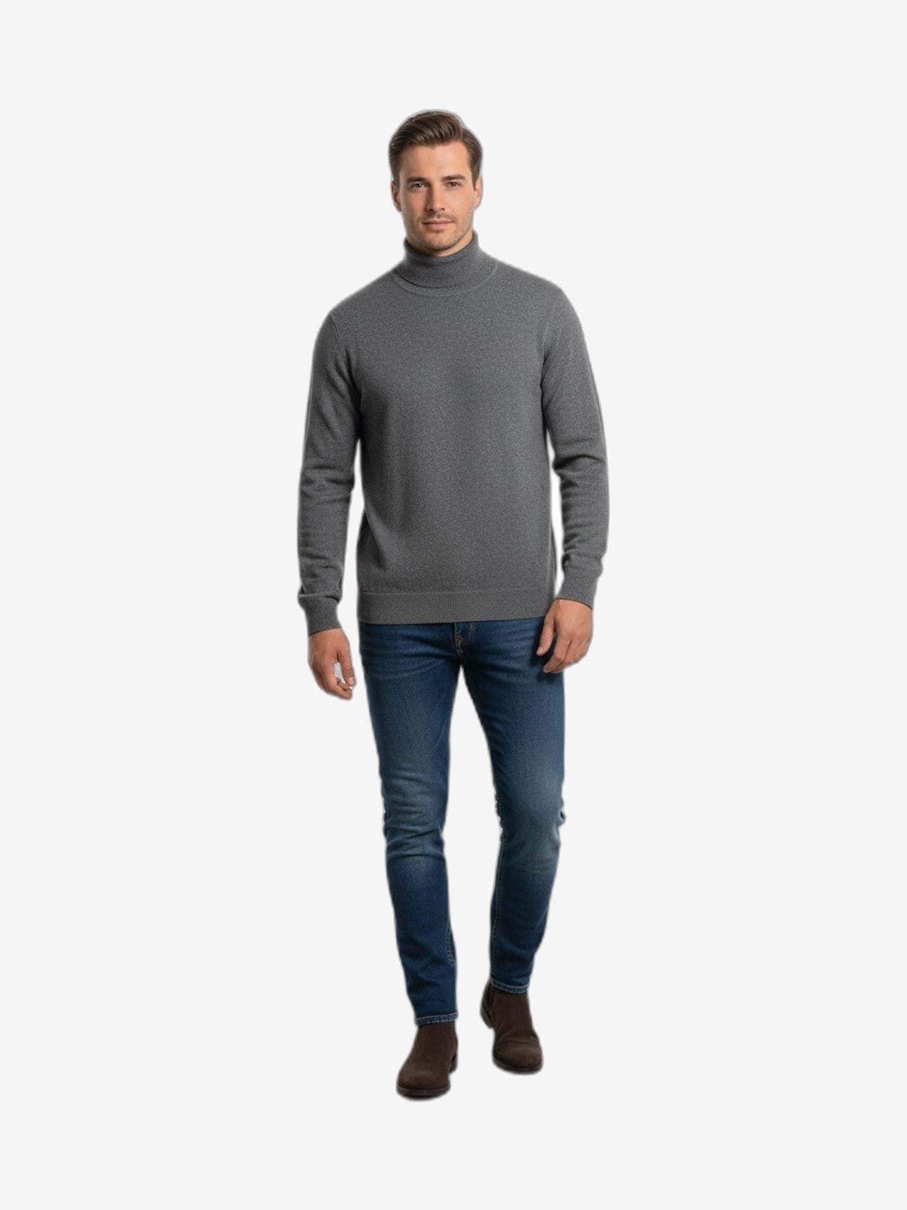 ICEBERG Rollkragenpullover Herren Grau Baumwolle Stehkragen