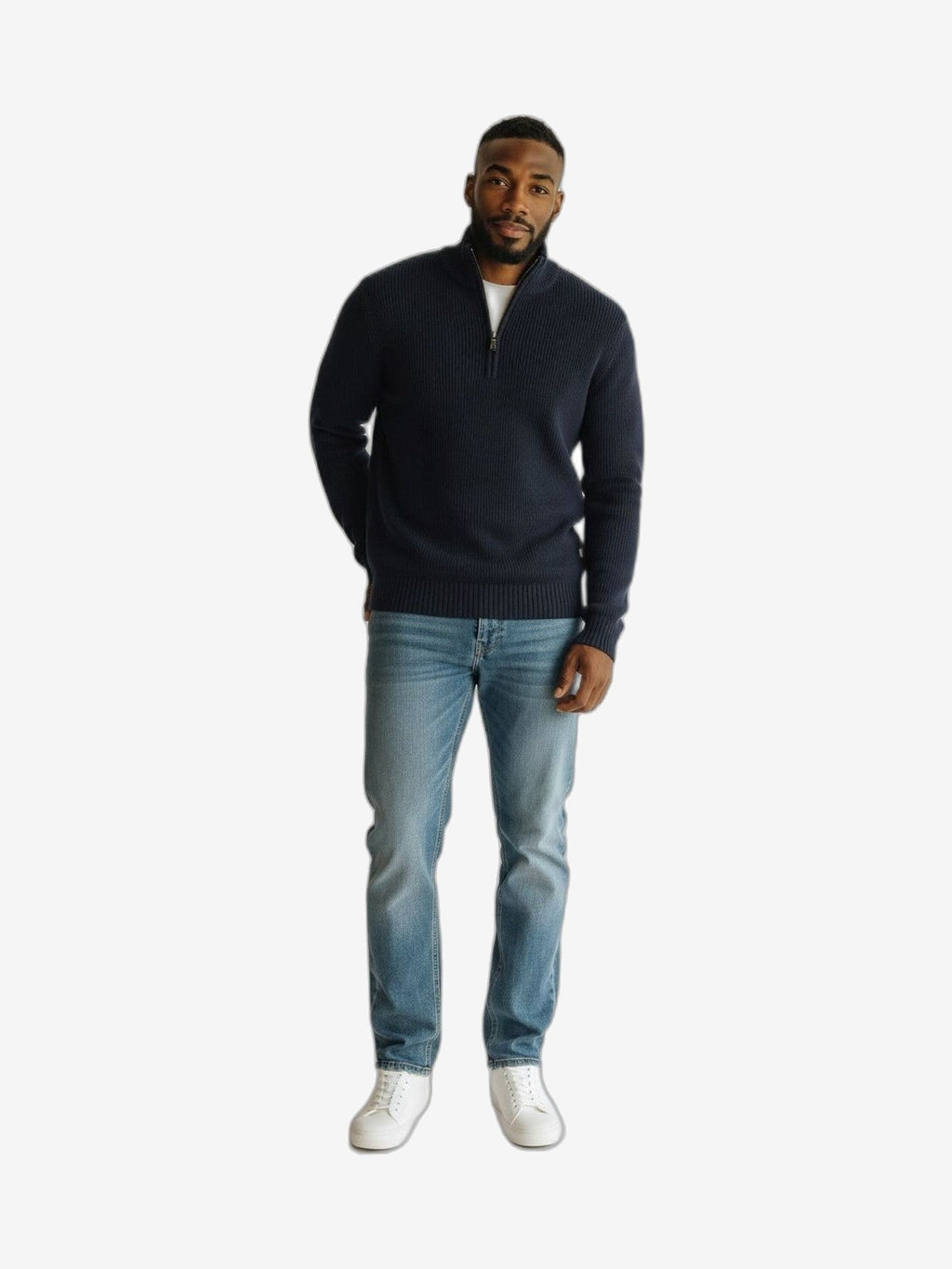 ICEBERG Lupetto Uomo Blu Navy Lana Collo Alto