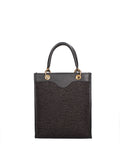 Women's Handbag - False Model - Leather & Fabric Mix