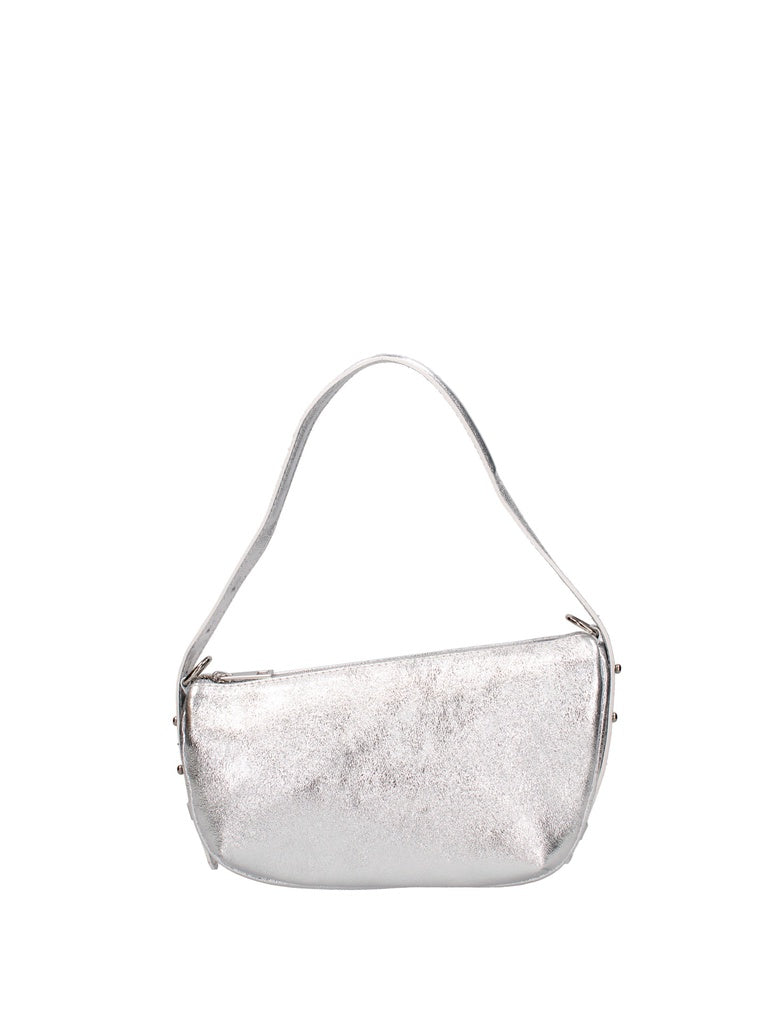 Women's Shoulder Bag - False Model - Genuine Leather & Metal