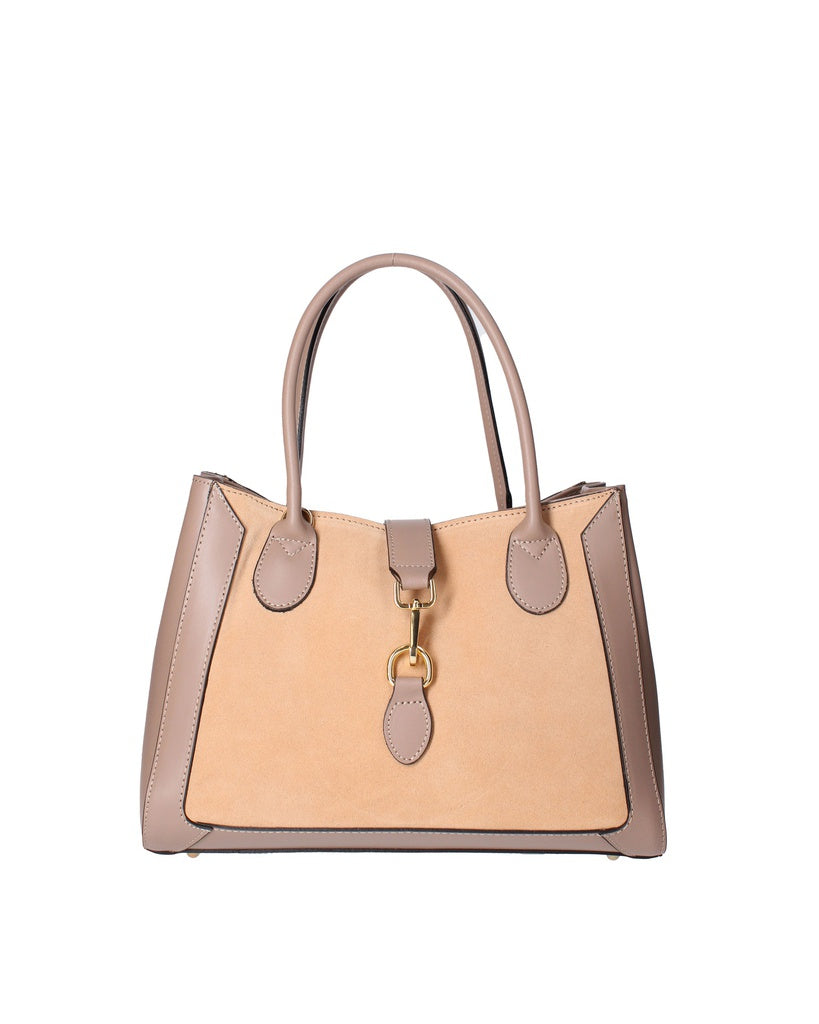 Women's Handbag - Jordana Model - Genuine Leather & Suede