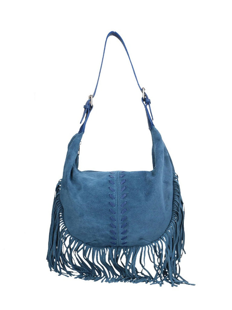 Women's Shoulder Bag - Zefira Model - Suede Leather