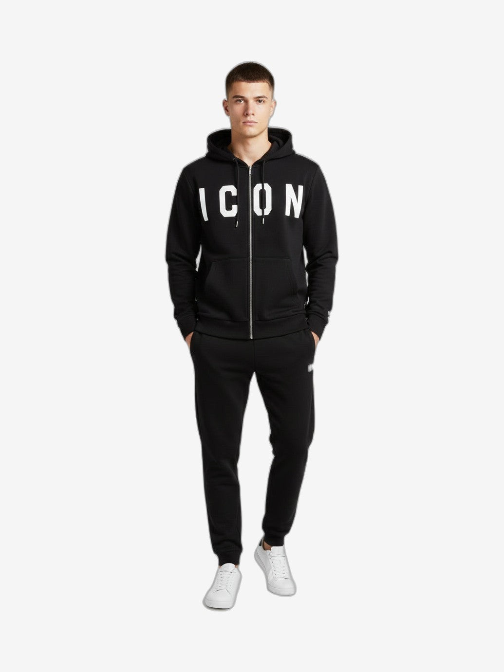 Veste ICON Homme Noir Coton Zip