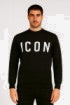 ICON Maglione Unisex Nero Viscosa Girocollo
