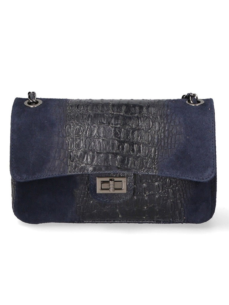 Women's Shoulder Bag - Edvige Model - Embossed Crocodile Leather