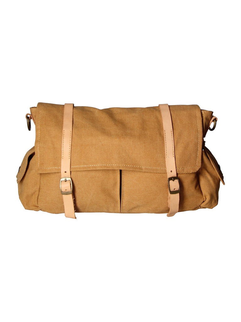 Shoulder Bag - Mina Model - Canvas & Genuine Leather