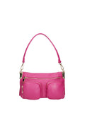 Women's Shoulder Bag - False Design - Genuine Leather
