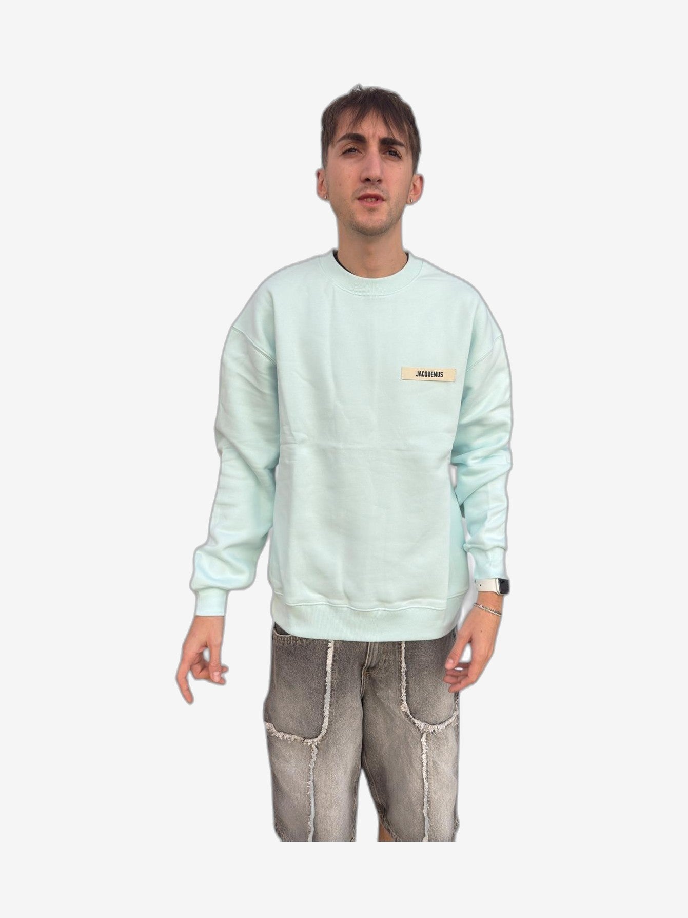 JACQUEMUS Felpa Uomo Avorio Cotone Girocollo