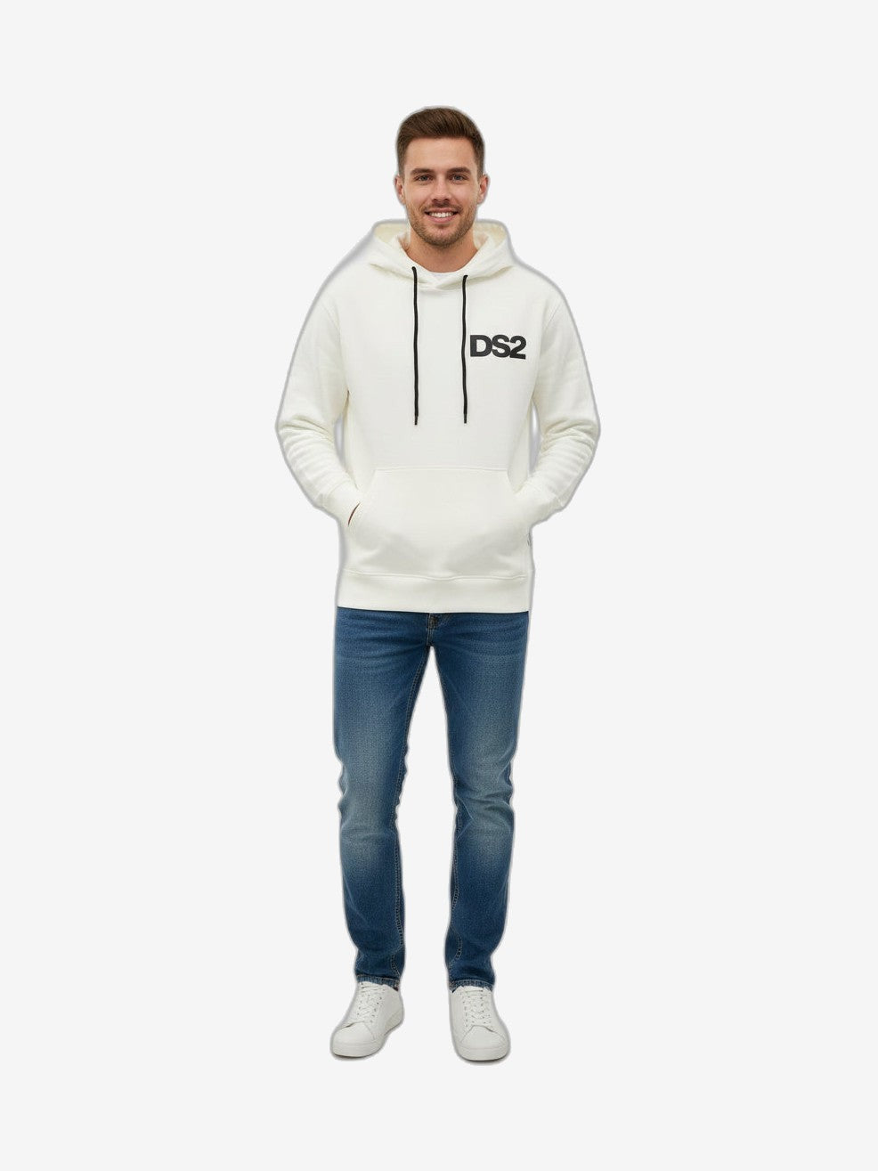 DS2 Felpa Uomo Bianco Cotone