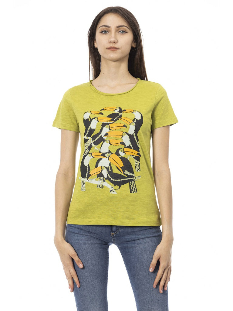 Women's Cotton & Viscose Blend T-Shirt - Floriana Style - Casual