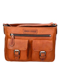 Borsa a tracolla a doppio scomparto unisex. Prodotto artigianale in vera pelle di vitello ingrassato.