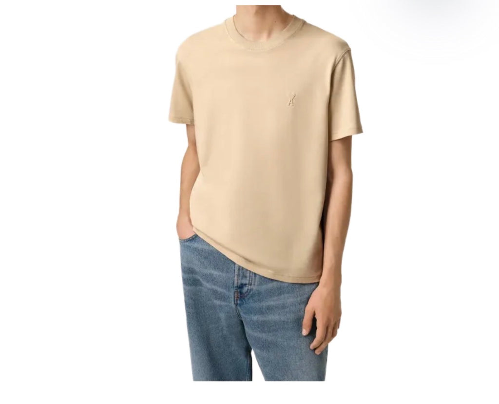 T-Shirt Ami Paris Uomo Beige