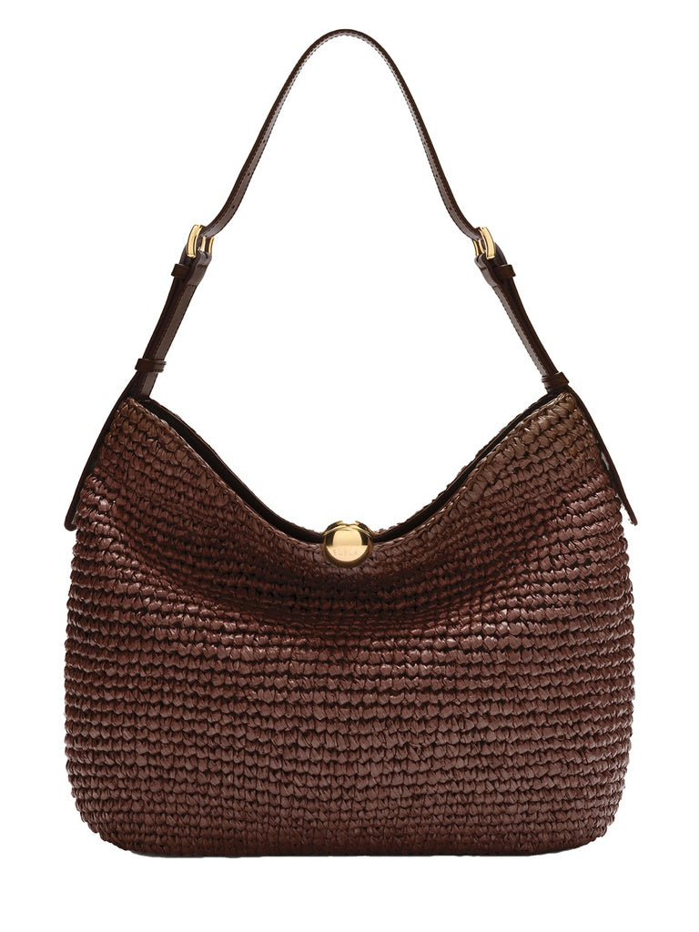 Women's Shoulder Bag - Tabru Design - Straw & Leather
