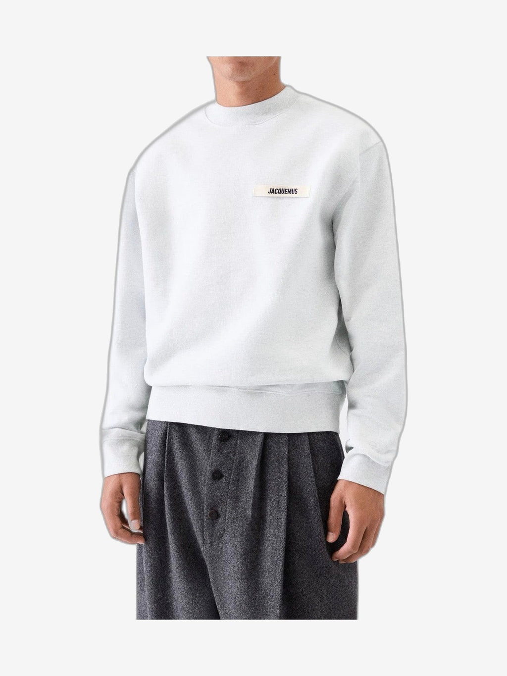 JACQUEMUS Sudadera Hombre Marfil Algodón Cuello Redondo