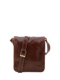 Men's Genuine Leather Shoulder Bag - False Model - Made in Italy