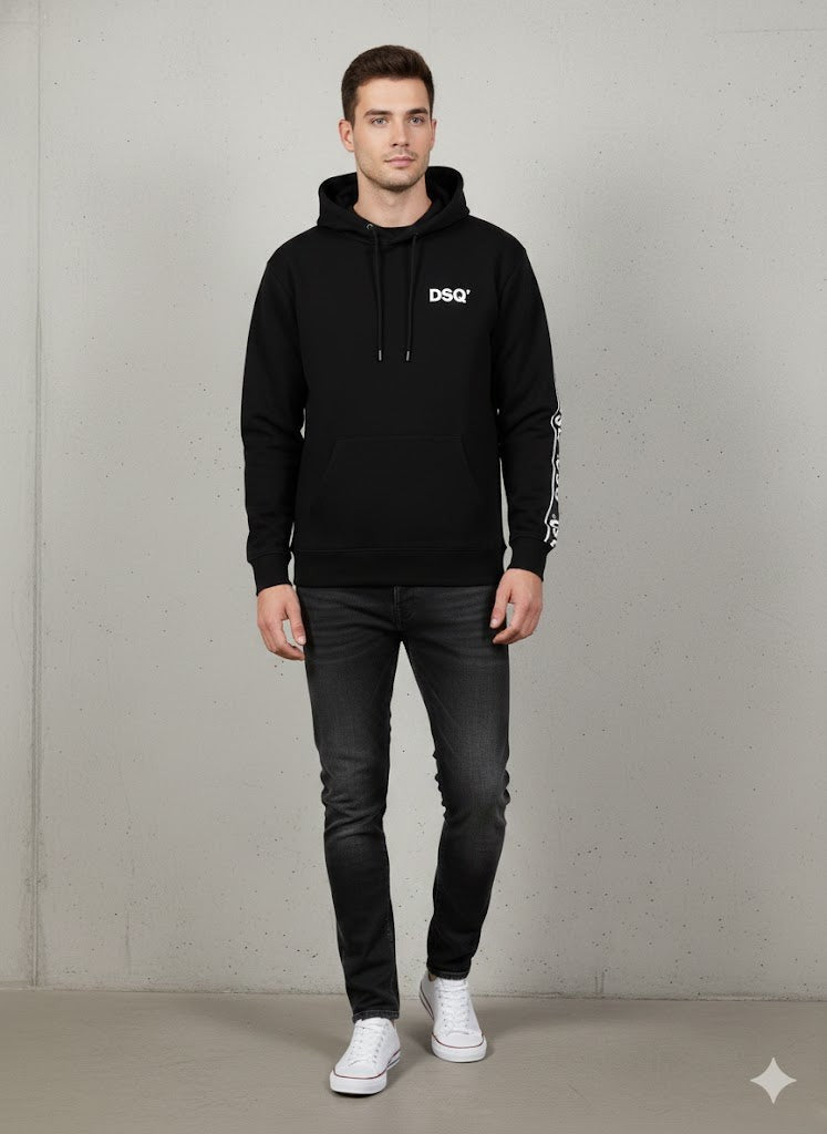 DSQ2 Felpa Unisex Nero Cotone