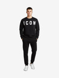 ICON Felpa Unisex Nero Cotone Girocollo