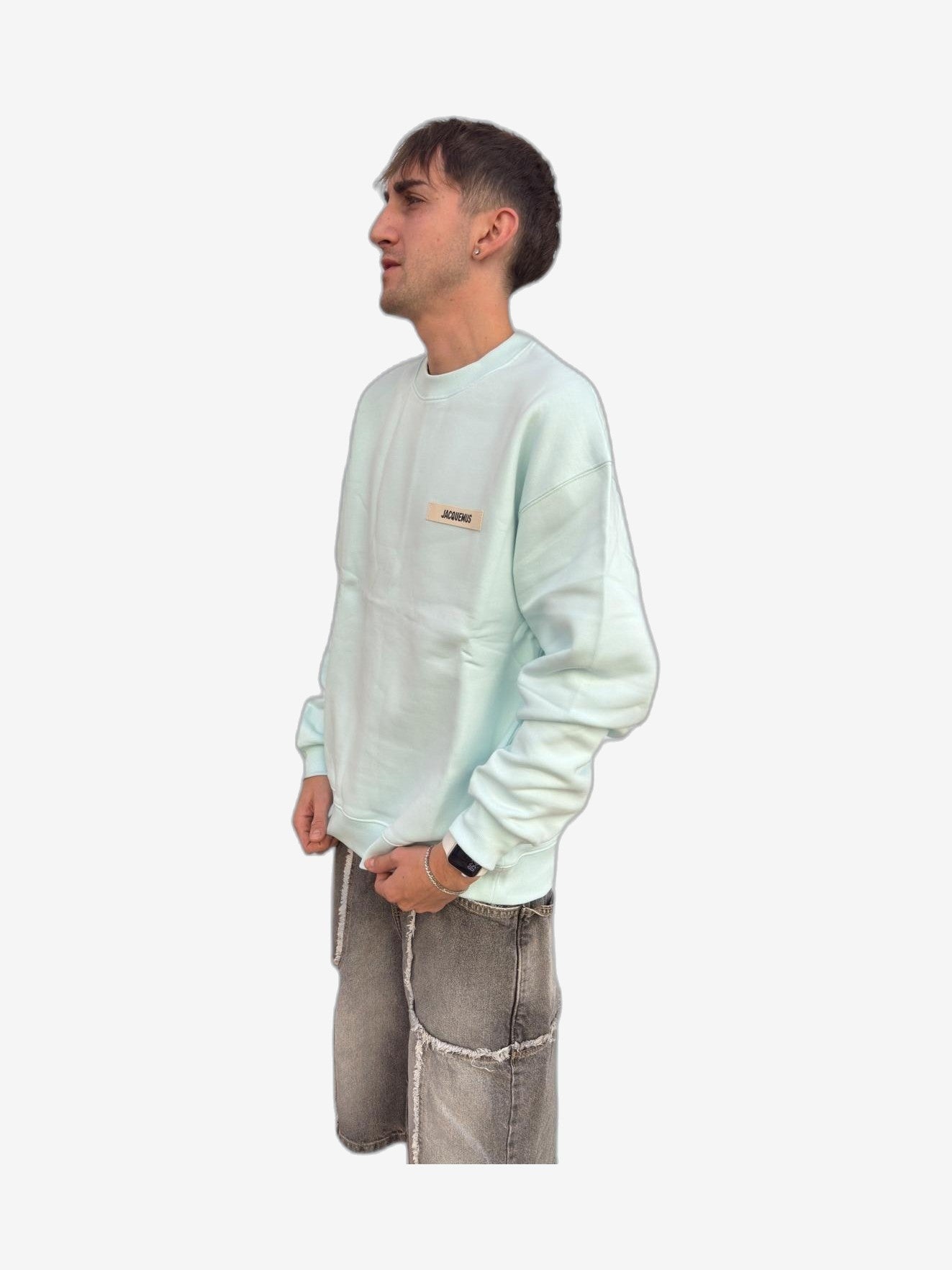 JACQUEMUS Sudadera Hombre Marfil Algodón Cuello Redondo