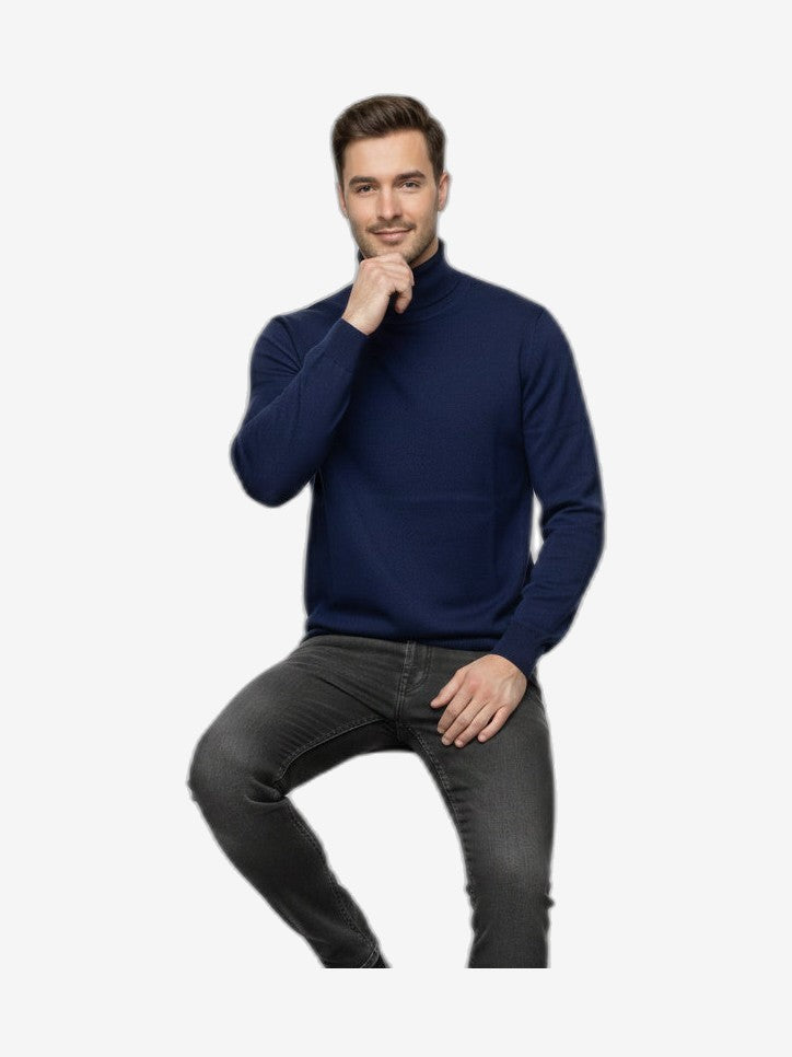 ICEBERG Dolcevita Uomo Bleumarine Cotone Collo Alto