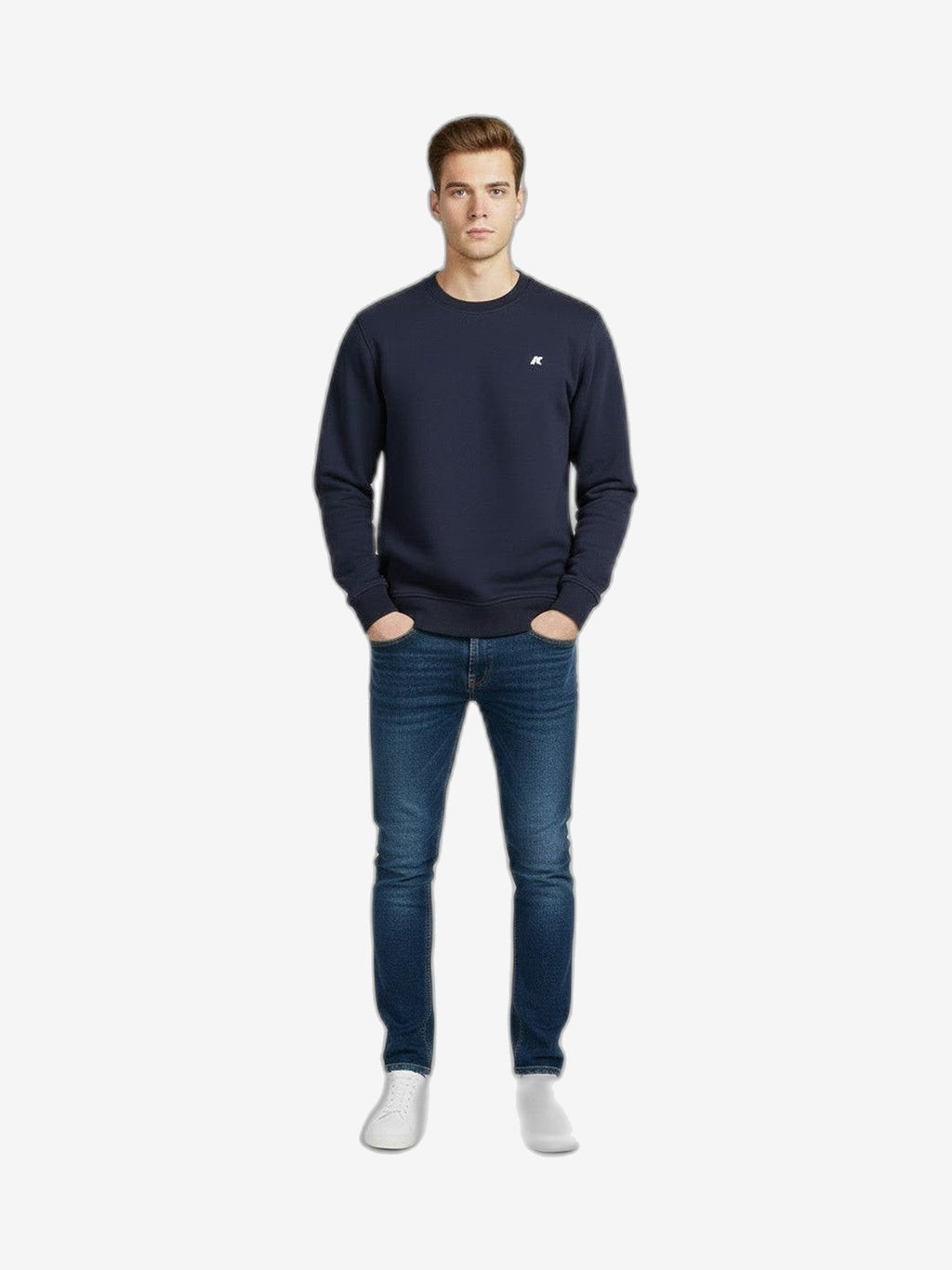 K-WAY Felpa Uomo Bianco Cotone Girocollo