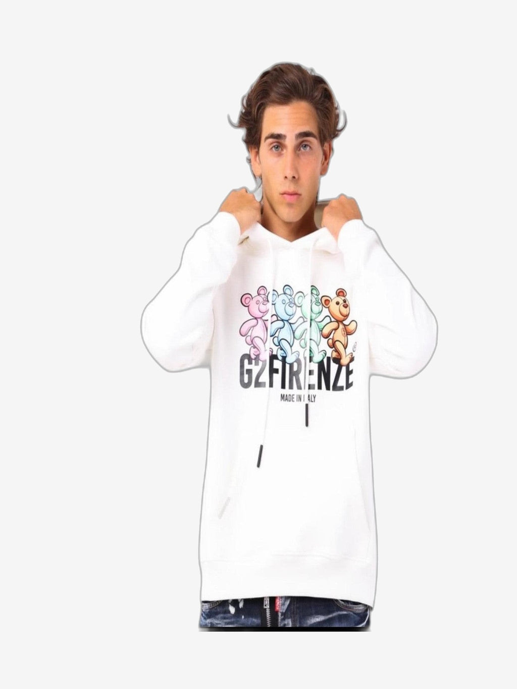 G2FIRENZE Sudadera Hombre Blanco Algodón