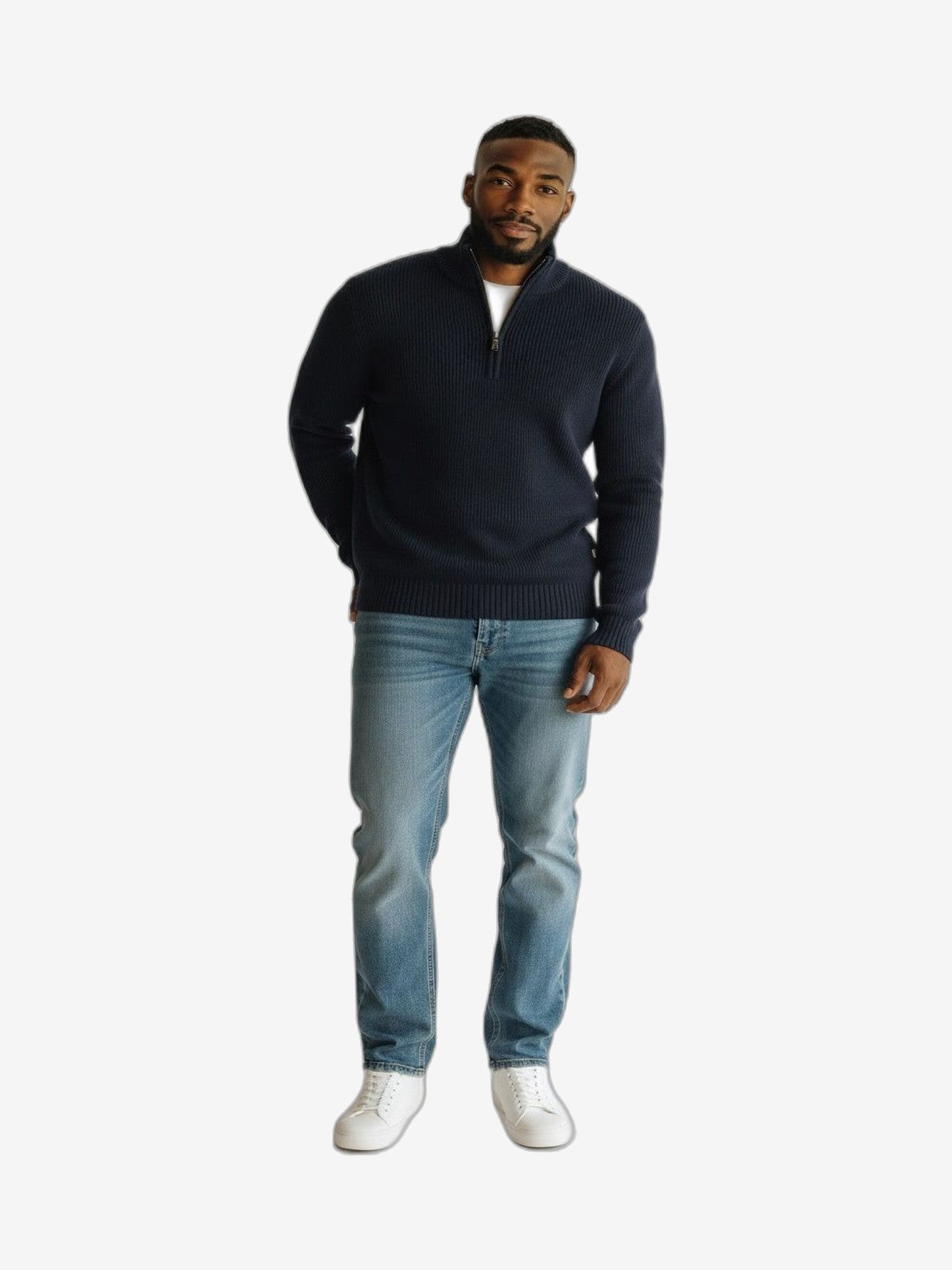 ICEBERG Lupetto Uomo Blu Navy Lana Collo Alto