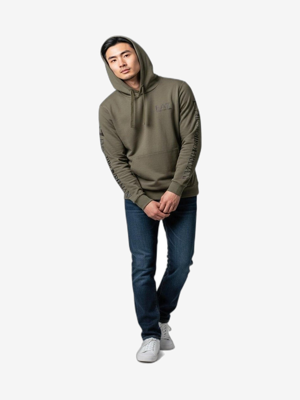 EA7 Herren-Sweatshirt Schwarz Baumwolle