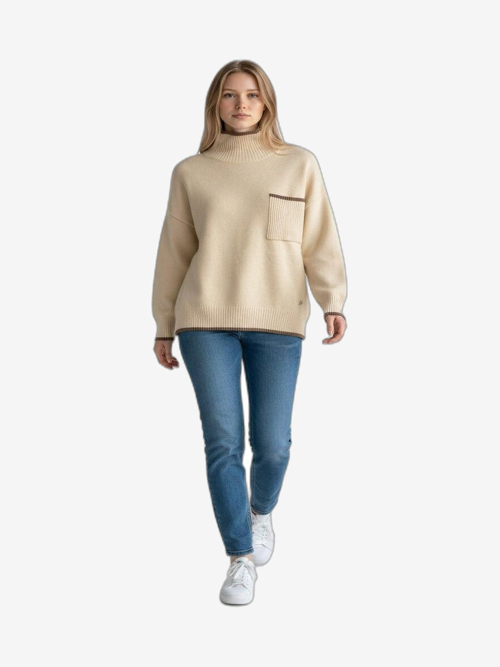 FRESH FLOWER Dolcevita Damen Natur/Taupe Stehkragen