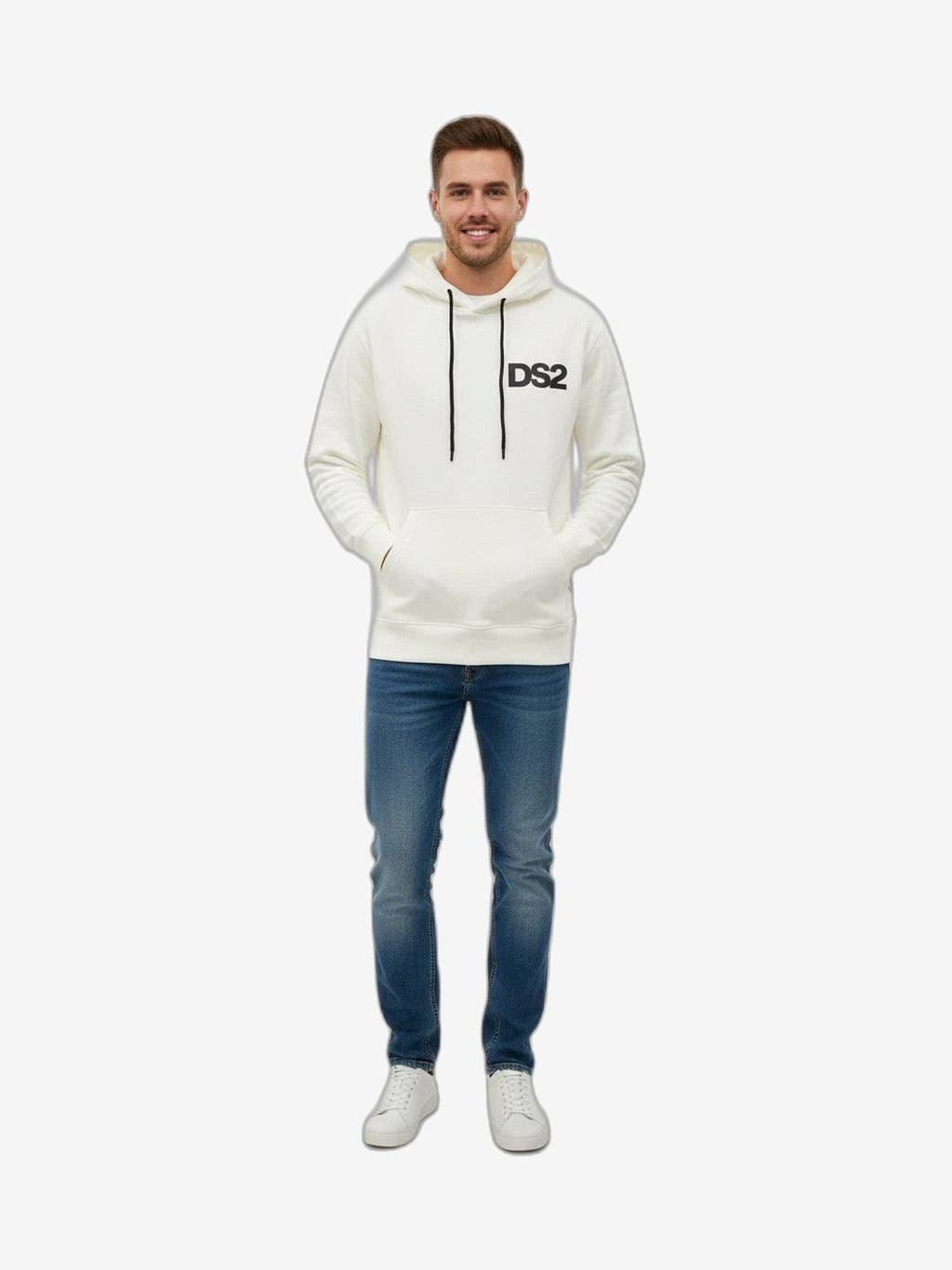 DS2 Felpa Uomo Bianco Cotone