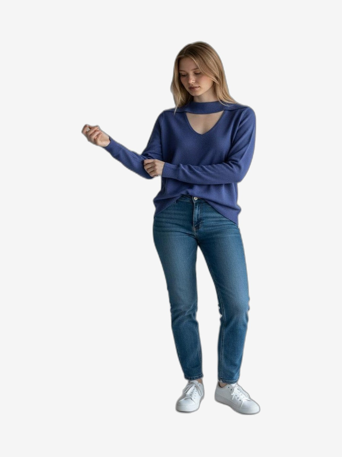 MARIUCCIA MILANO Girocollo Con Pistagna Donna Blu Cotone Girocollo