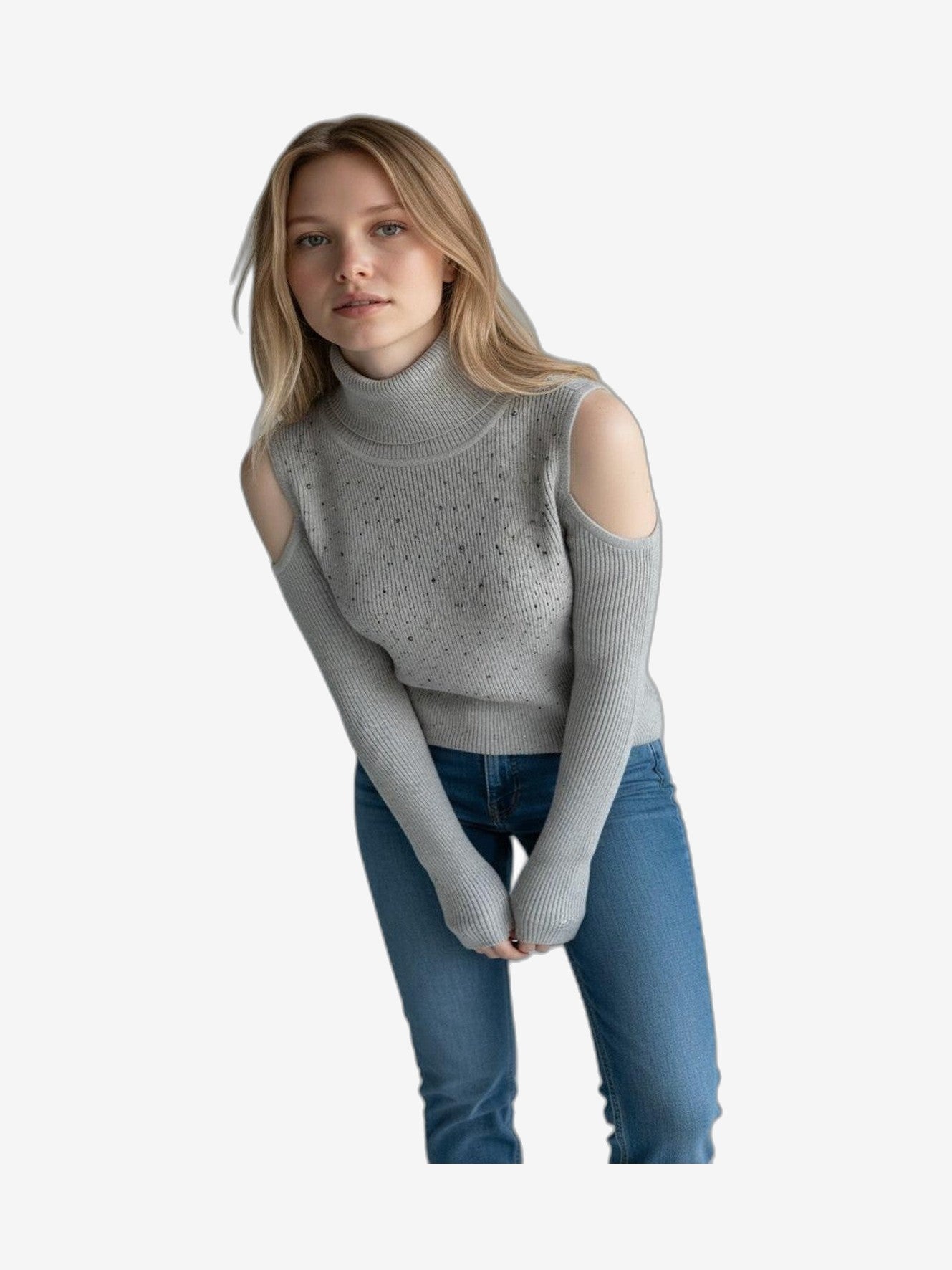 FRESH FLOWER Dolcevita Mujer Gris Cuello Alto