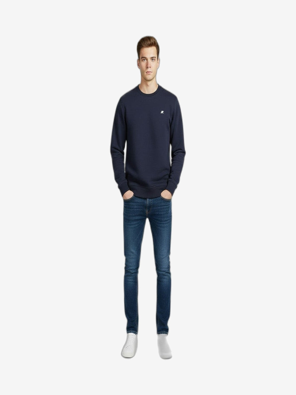 K-WAY Felpa Uomo Bianco Cotone Girocollo