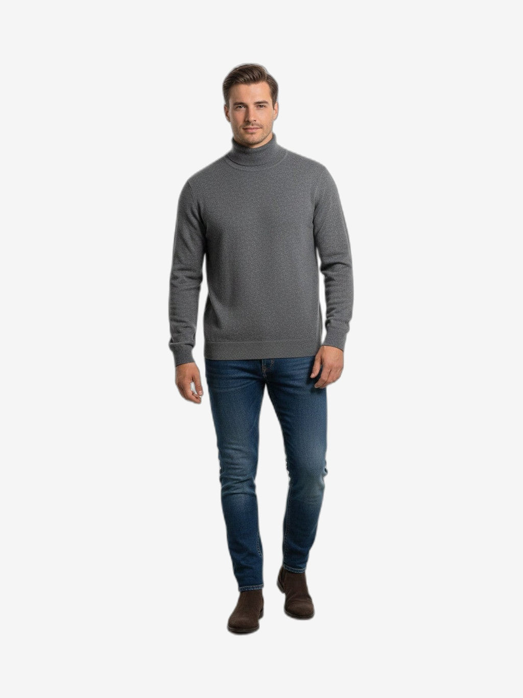 ICEBERG Rollkragenpullover Herren Grau Baumwolle Stehkragen