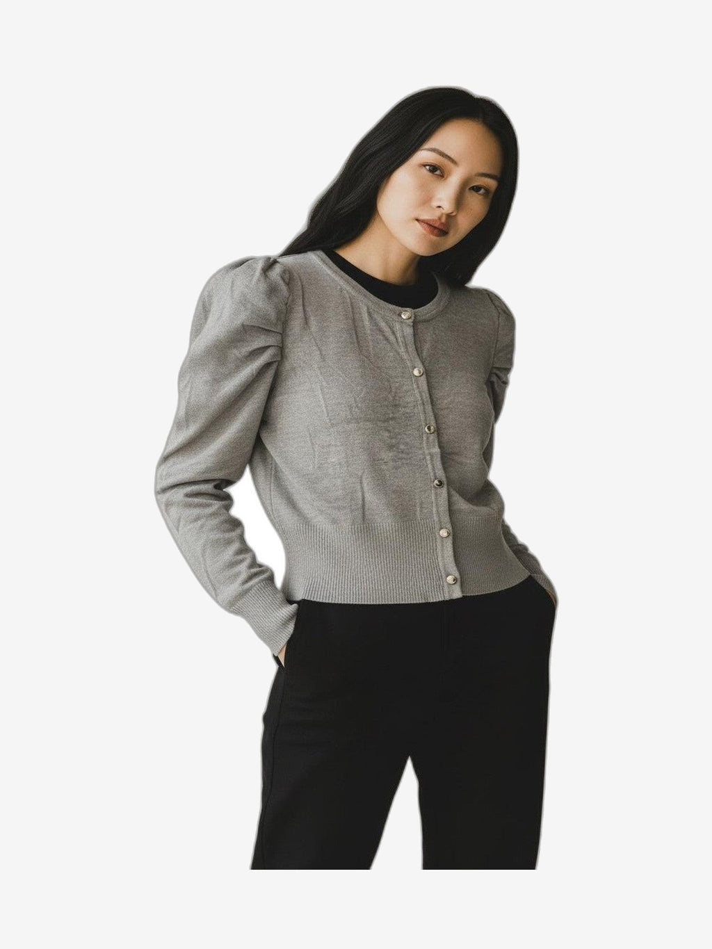 MARIUCCIA MILANO Cardigan Spallina Mujer Azul Algodón Cuello Redondo