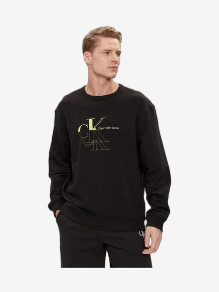 CALVIN KLEIN Felpa Uomo Bianco Cotone