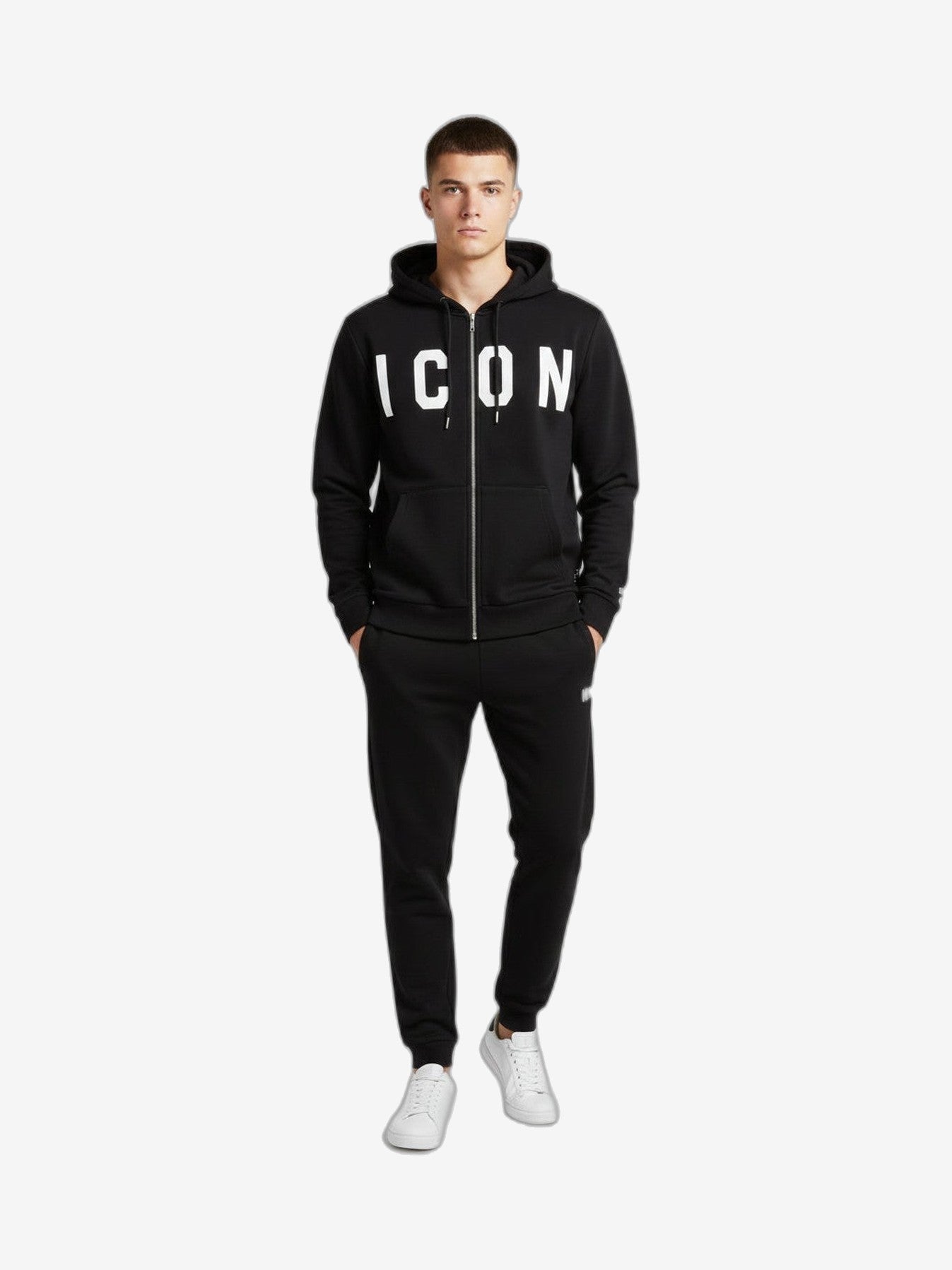 Veste ICON Homme Noir Coton Zip