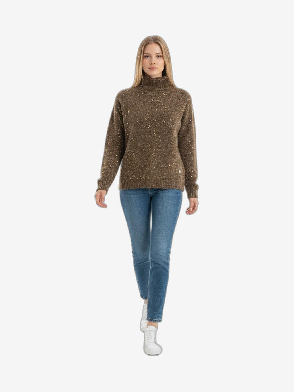 FRESH FLOWER Dolcevita Women Chocolate Lurex High Neck
