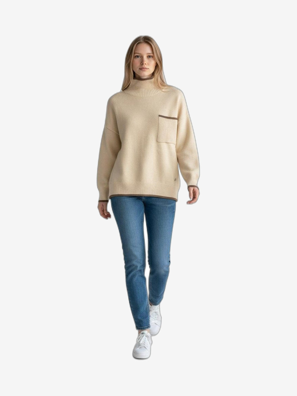 FRESH FLOWER Dolcevita Damen Natur/Taupe Stehkragen