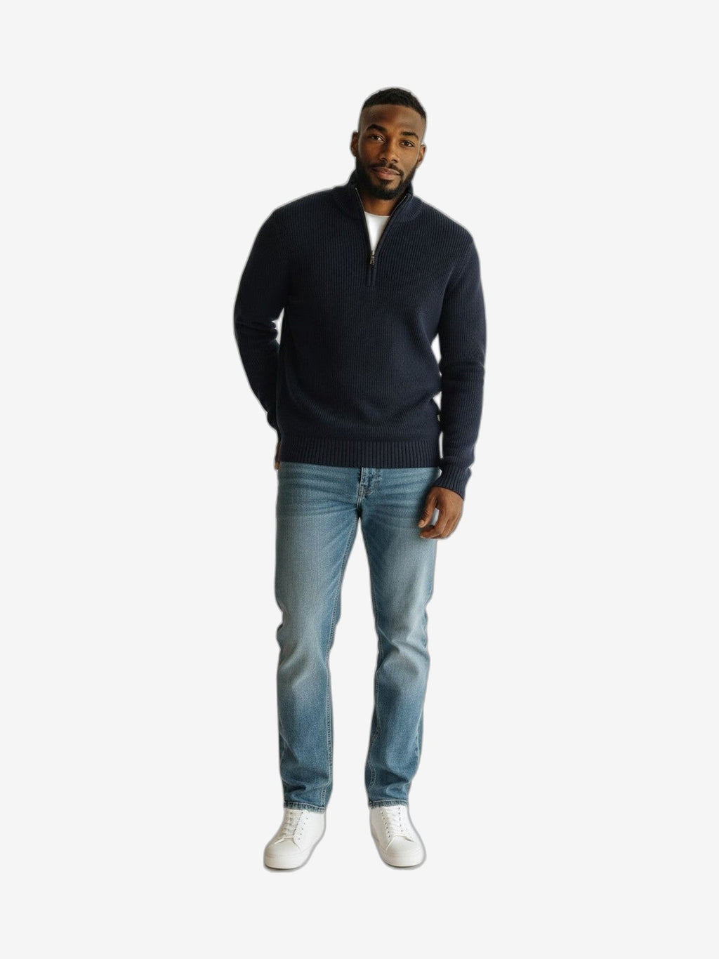 ICEBERG Lupetto Uomo Blu Navy Lana Collo Alto