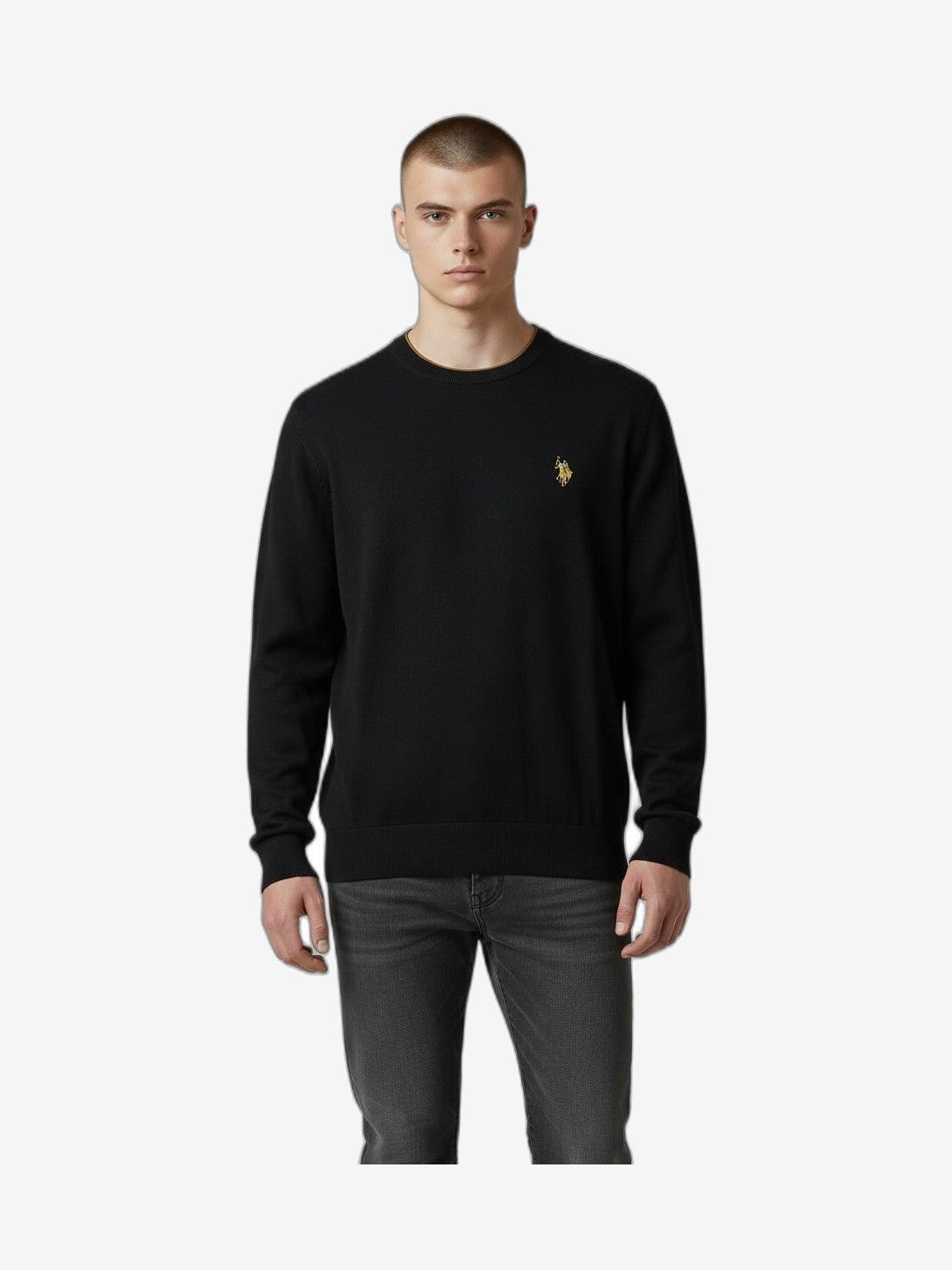 U.S. POLO Maglieria Uomo Nero Cotone Girocollo