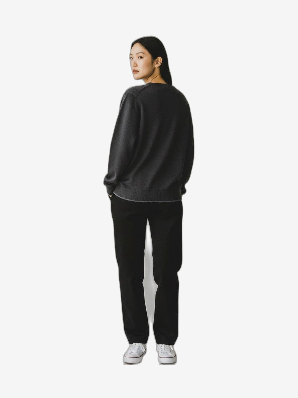 U.S. POLO Jersey Cuello Redondo Mujer Negro Cashmere