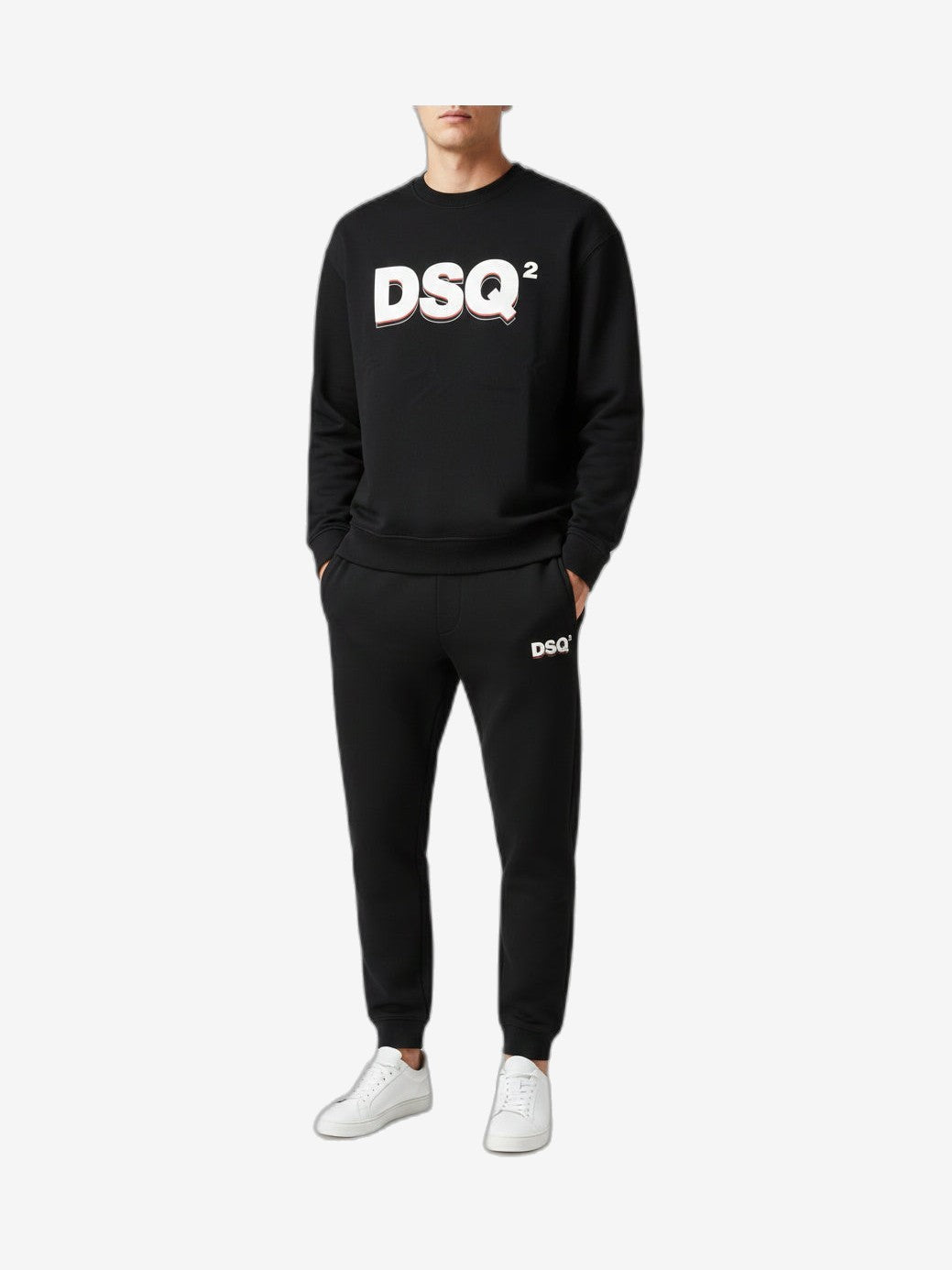 DSQ2 Felpa Unisex Nero Cotone
