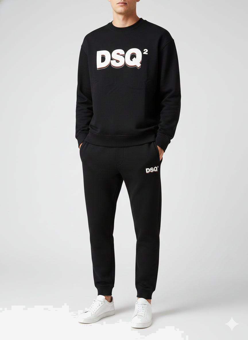 DSQ2 Felpa Unisex Nero Cotone