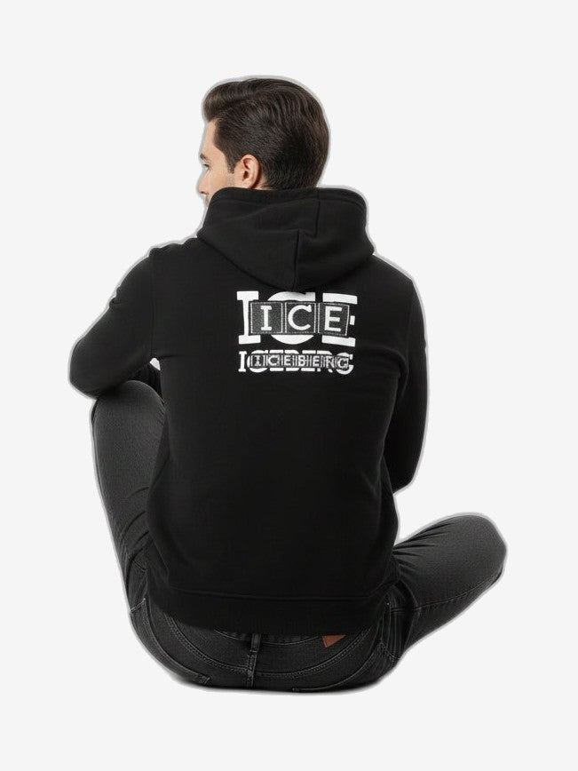 ICEBERG Felpa Uomo Nero Cotone