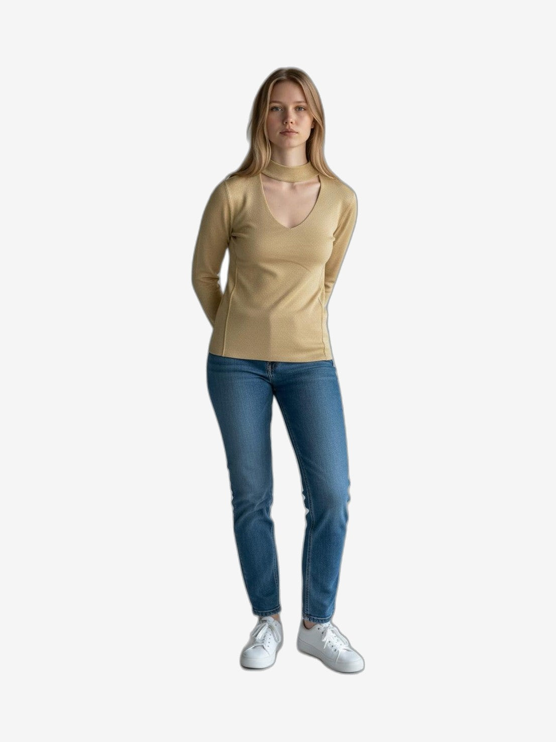MARIUCCIA MILANO Girocollo Con Pistagna Donna Blu Cotone Girocollo